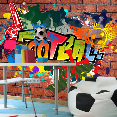 Graffiti behang Voetbal Fan