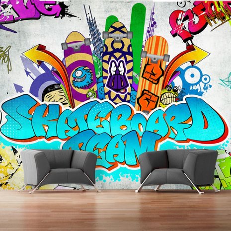 Graffiti behang Skateboard Team