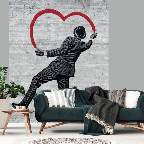 Kneden Bedreven binnenkomst Banksy - Gentleman in Love fotobehang | Muurdeco4kids