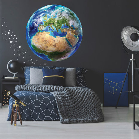 Wandcirkel Aarde wereldbol