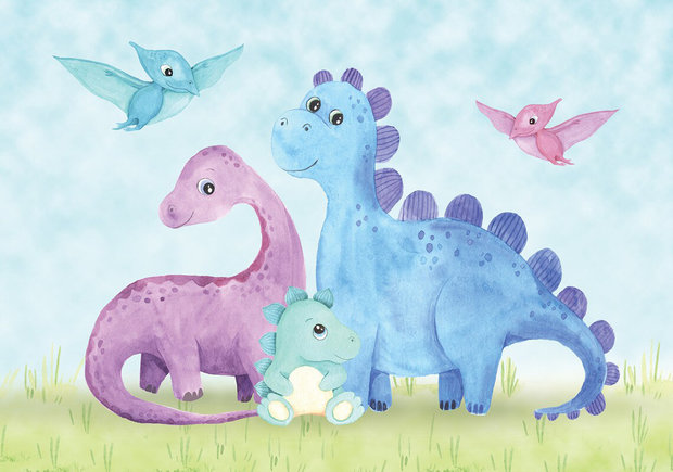 Baby dinosaurus behang 