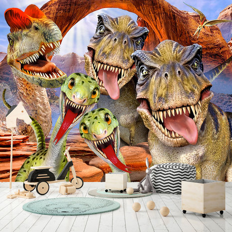 Dinosaurus behang Selfie T-Rex