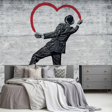 Gentleman in Love fotobehang Banksy