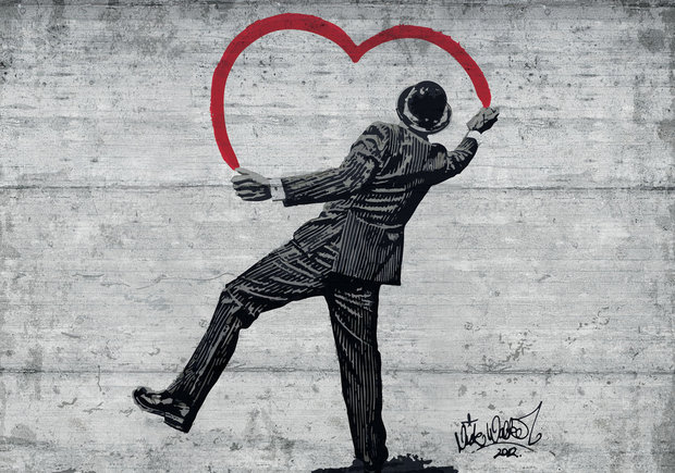 Bakken gebrek Dan Gentleman in Love fotobehang Banksy | Muurdeco4kids