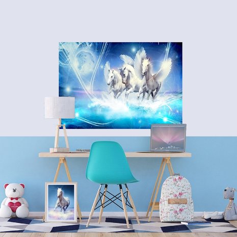 Paarden poster Pegasus Blauw 