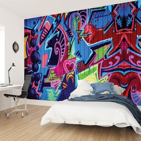 aansporing Uitbarsten Product Graffiti Street Art fotobehang | Muurdeco4kids