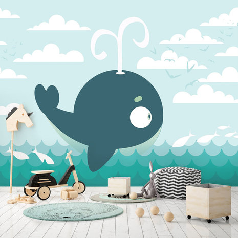 Walvis fotobehang kinderkamer