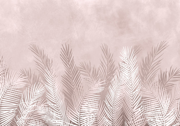 Hangende palmbladeren Roze