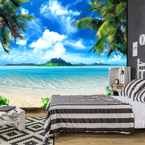 Strand fotobehang Tropical beach XL