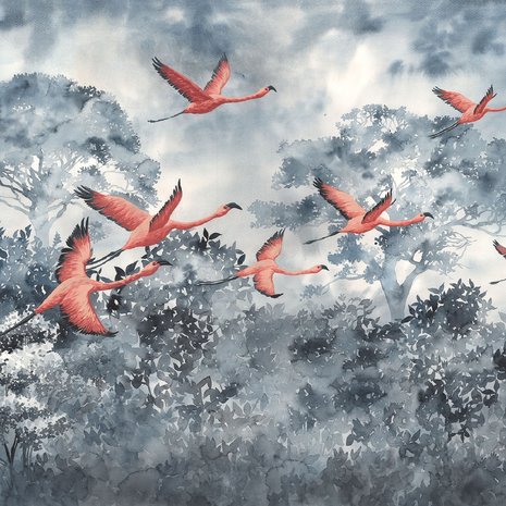 Flamingos in the Sky behang