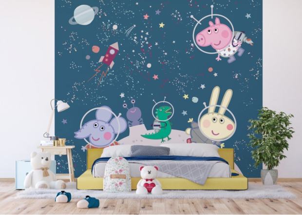 Peppa Pig behang Space 300 x 270 cm