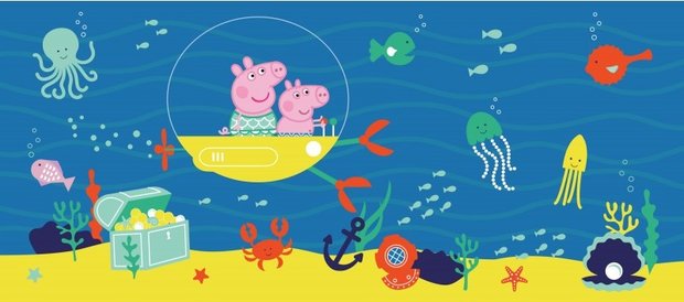 Peppa Pig behang poster Onderwater 175 x 75 cm