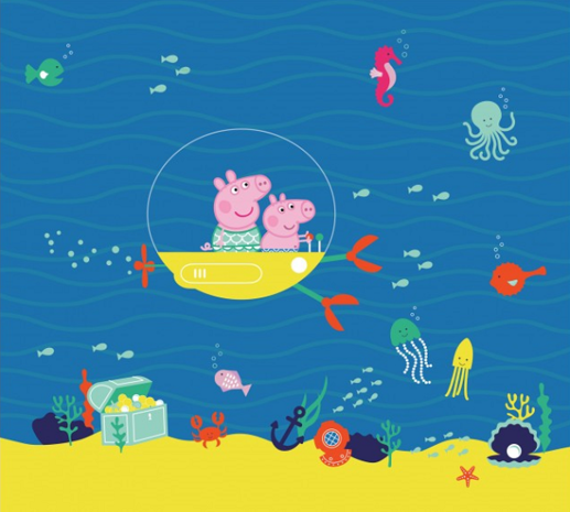 Peppa Pig behang Onderwater D4 300 x 270 cm