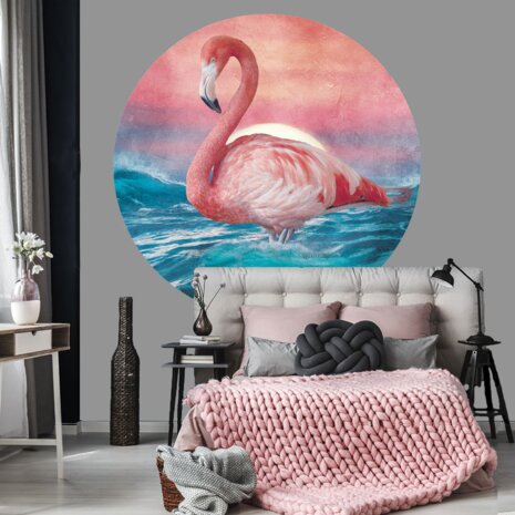 Muurcirkel Flamingo II