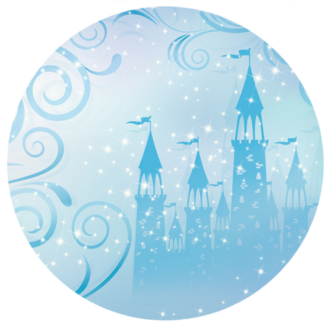 Behangcirkel Prinsessen kasteel - Blauw