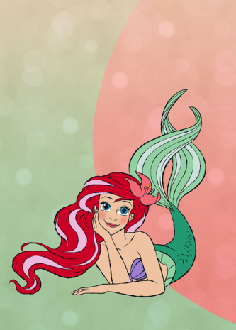 Disney Zeemeermin behang Ariel Pastel