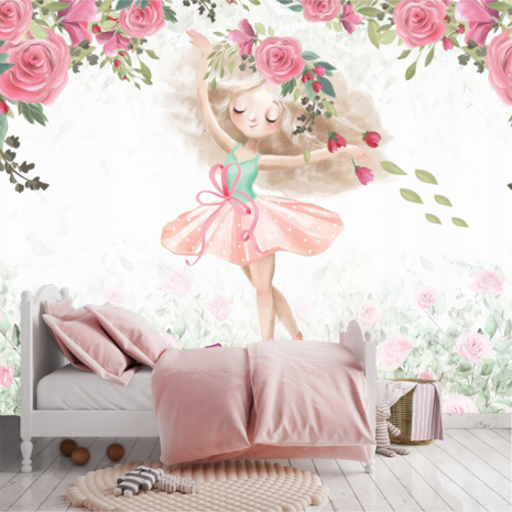 Ballerina behang kinderkamer