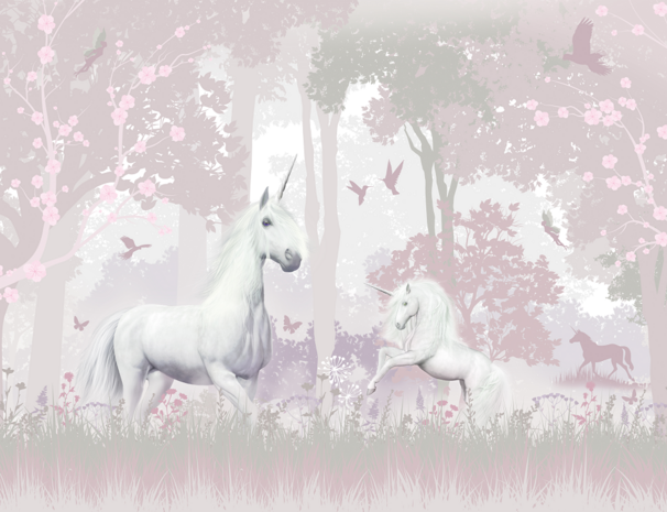 Eenhoorn behang Unicorn Forest 