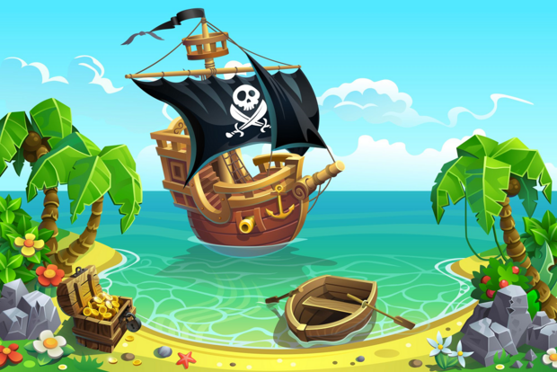 Piraten behang Piratenschip VINYL
