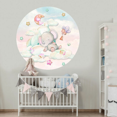 Muurcirkel babykamer