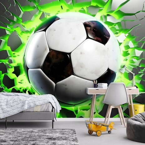 3D voetbal fotobehang Groen