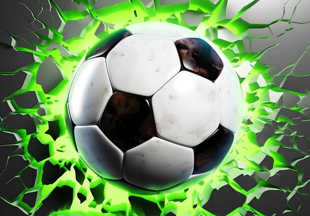 3D voetbal fotobehang Groen