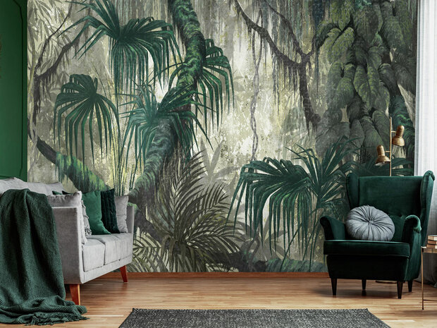 Tropical Jungle Art fotobehang