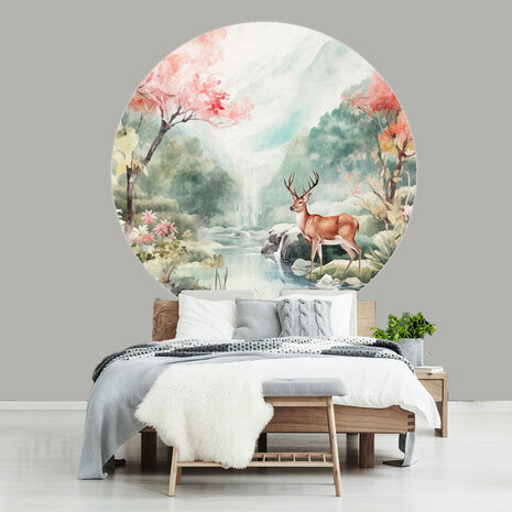 Bosdieren behangcirkel Painted Deer