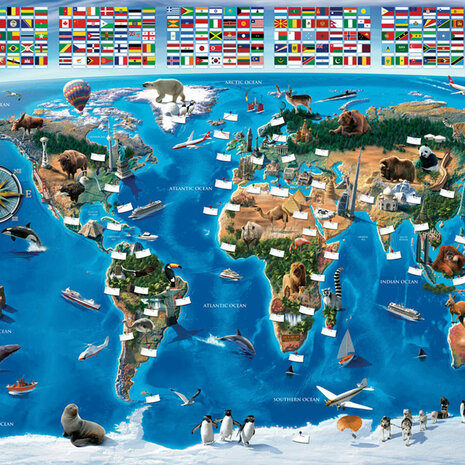Wereldkaart behang - WT