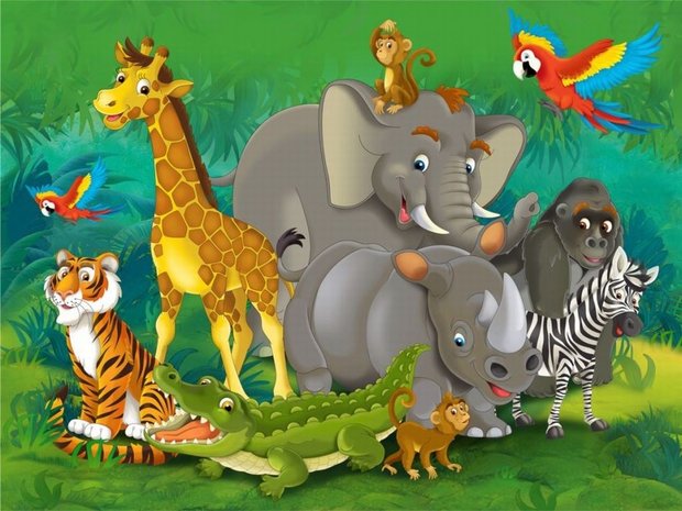 Jungle fotobehang XL Dieren junior