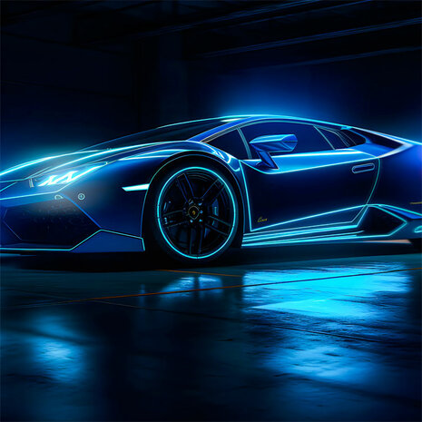 Neon Lamborghini behang