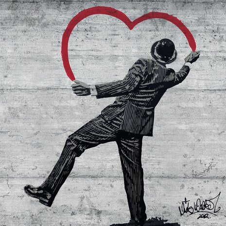 Gentleman in Love fotobehang Banksy