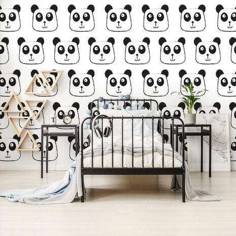 Getekende Panda's fotobehang