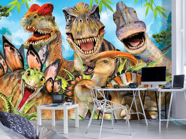 Selfie behang Dinosaurussen