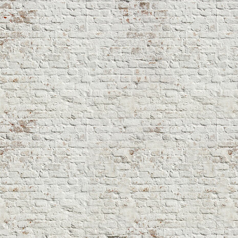 Oude stenen muur behang Wit