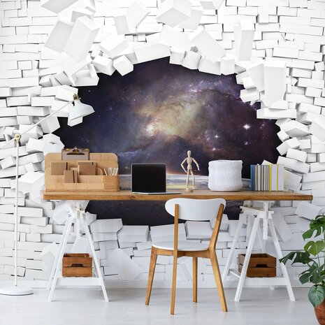 3D Muur fotobehang Space