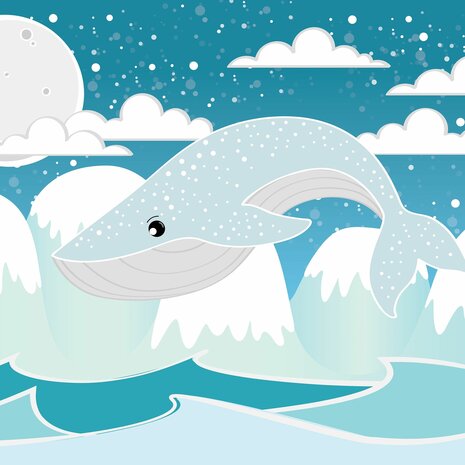 Blauwe walvis fotobehang kinderkamer