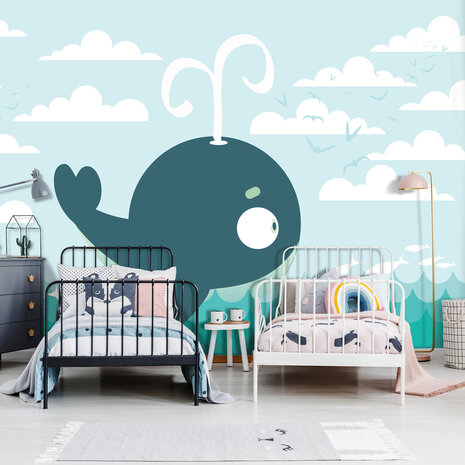 Walvis fotobehang kinderkamer