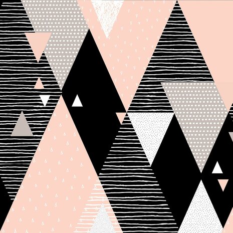 Geometrisch behang Roze Bergen