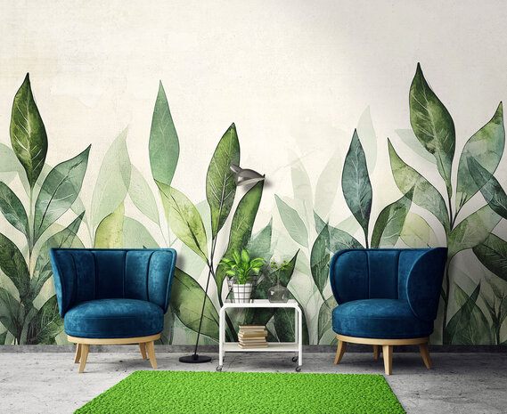 Groene Bladeren fotobehang V02