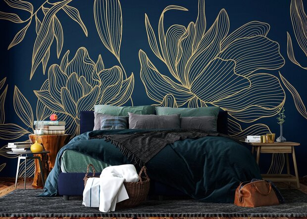 Bloemen fotobehang Wavy Flowers XL