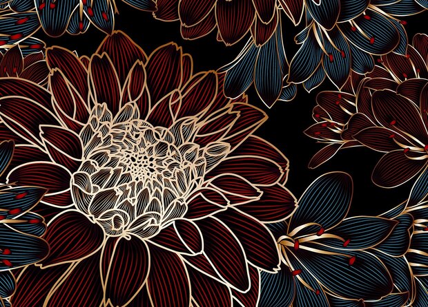 Bloemen fotobehang Red Dahlia XL