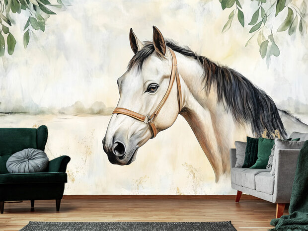 Wit Paard fotobehang