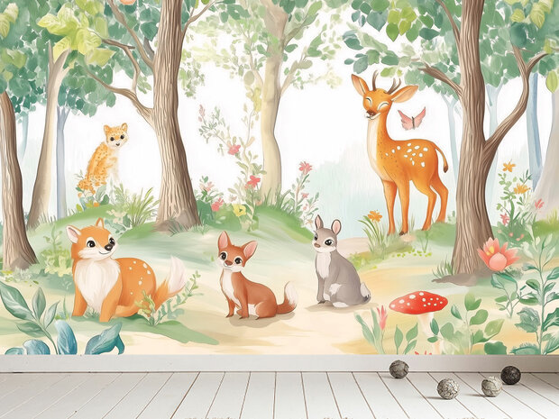 Bosdieren fotobehang Woodland