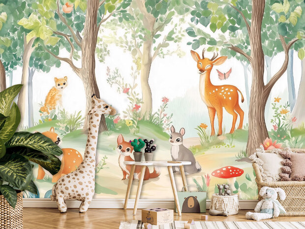 Bosdieren fotobehang Woodland