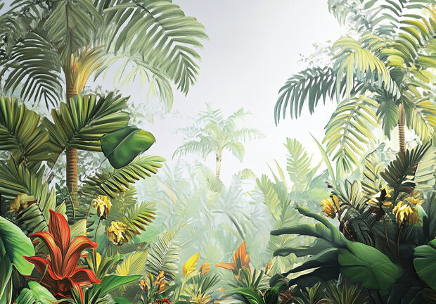 Botanisch fotobehang Into the Palm Jungle