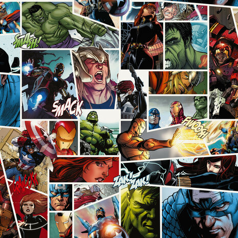 Avengers behang Marval Comic Panel