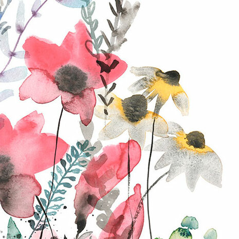 Aquarel bloemen behang Aquitaine