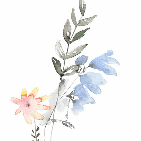 Aquarel bloemen behang Aquitaine