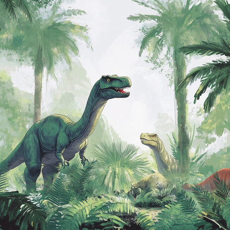 Dinosaurus fotobehang In het oerwoud